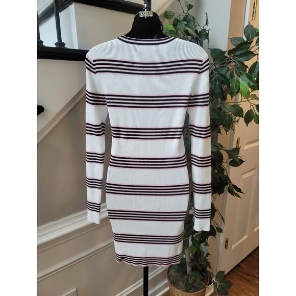 Forever 21 Sweater Dress Women's Large Multicolor Striped Long Sleeve Knit - Picture 7 of 11
